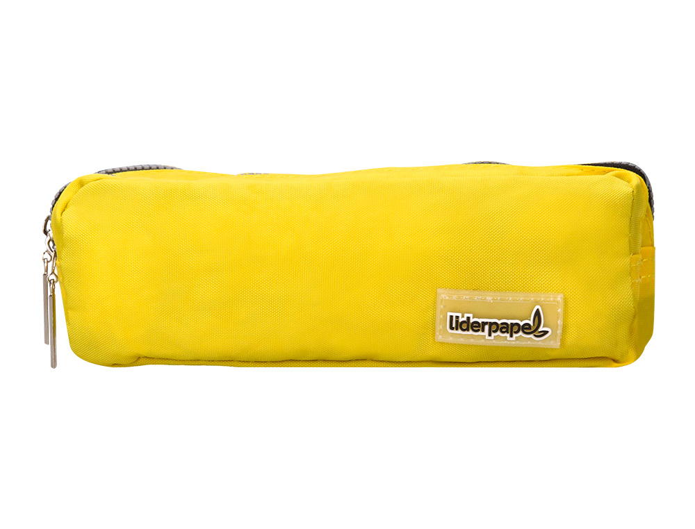 Estojo Escolar Liderpapel - Retangular 3 bolsos - Amarelo Pastel -185x55x70 mm ( Imagem 2 de 8 ) - Preview
