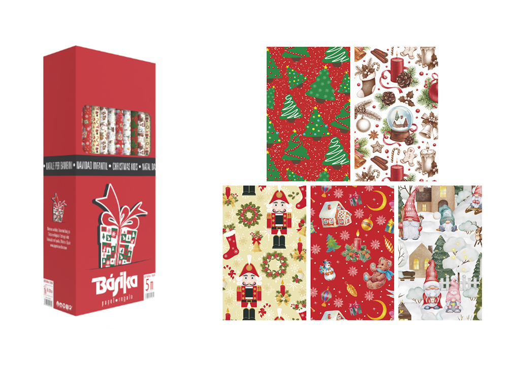 Papel fantasia basika natal rolo de 70 x 500 cm modelos sortidos ( Imagem 2 de 2 ) - Preview