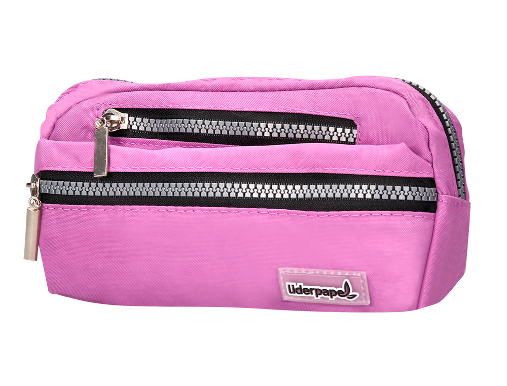 Estojo Escolar Liderpapel Oval C/ 3 Bolsos, Violeta Pastel 195x40x100 mm ( Imagem 3 de 7 ) - Preview