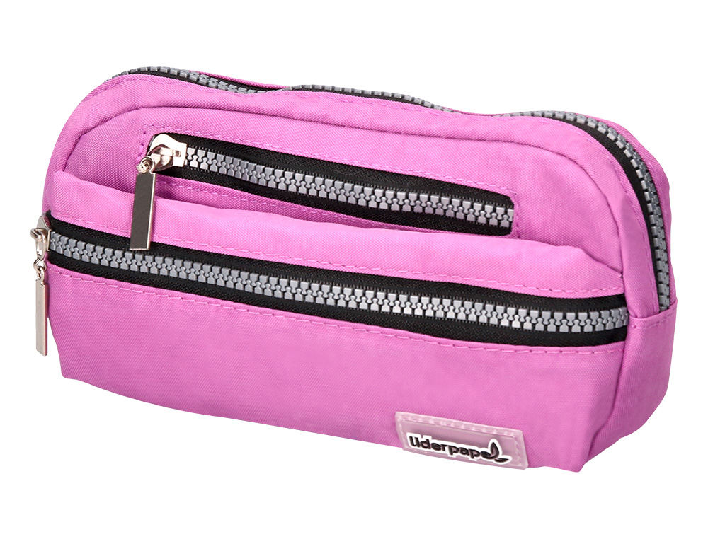 Estojo Escolar Liderpapel Oval C/ 3 Bolsos, Violeta Pastel 195x40x100 mm ( Imagem 5 de 7 ) - Preview
