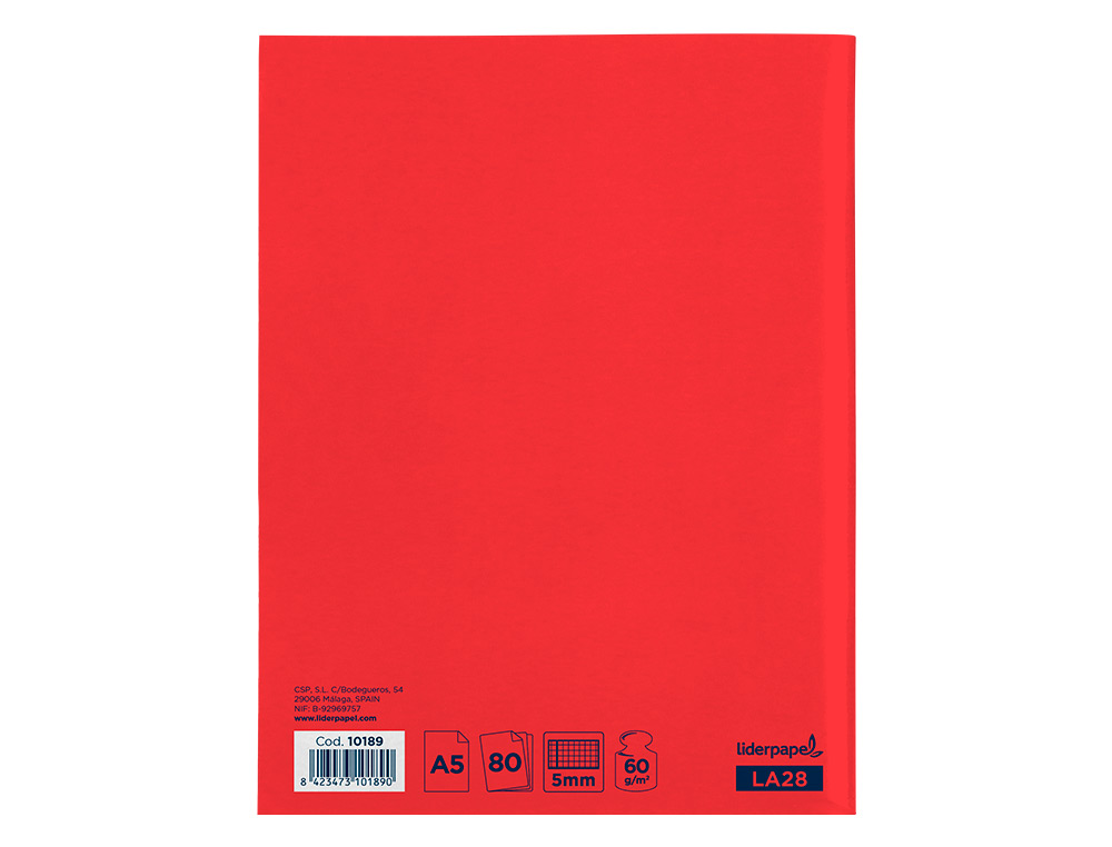 Caderno agrafado liderpapel din a5 80 f quadricula 5mm 60gr com margem (10 unidades) ( Imagem 5 de 11 ) - Preview