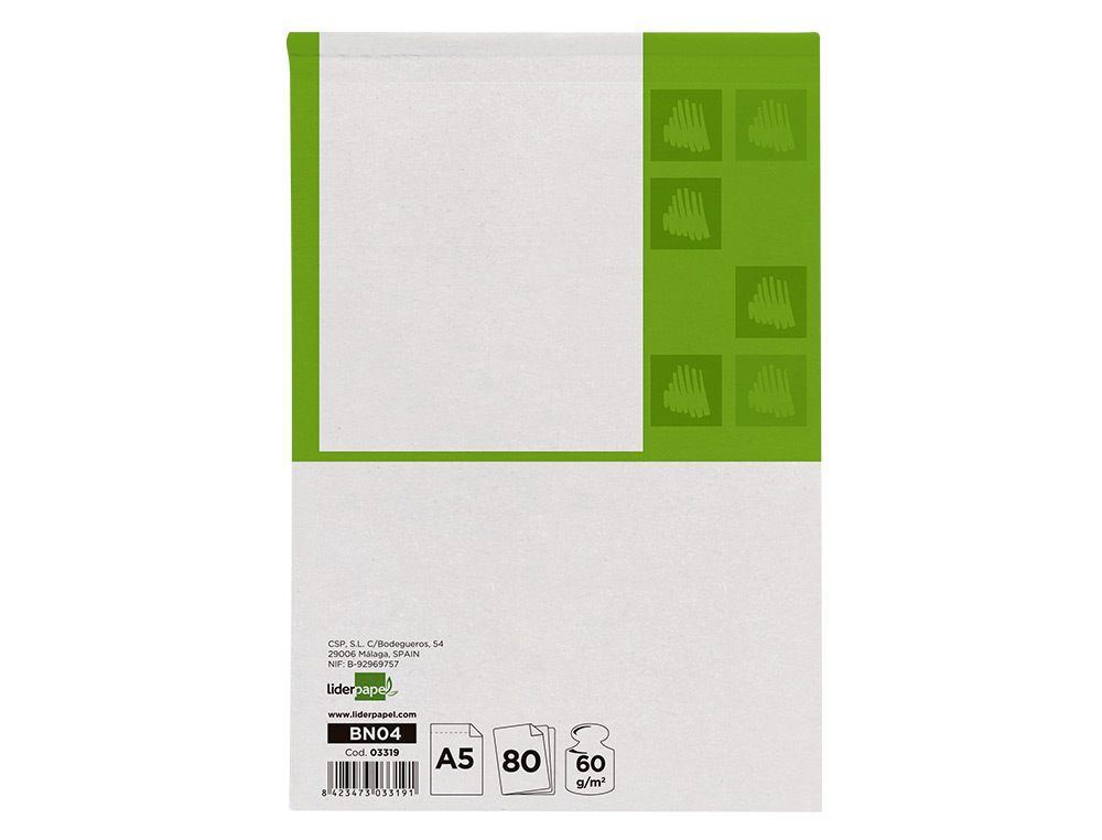 Bloco de apontamentos liderpapel din a5 80 f liso (6 unidades) ( Imagem 2 de 17 ) - Preview