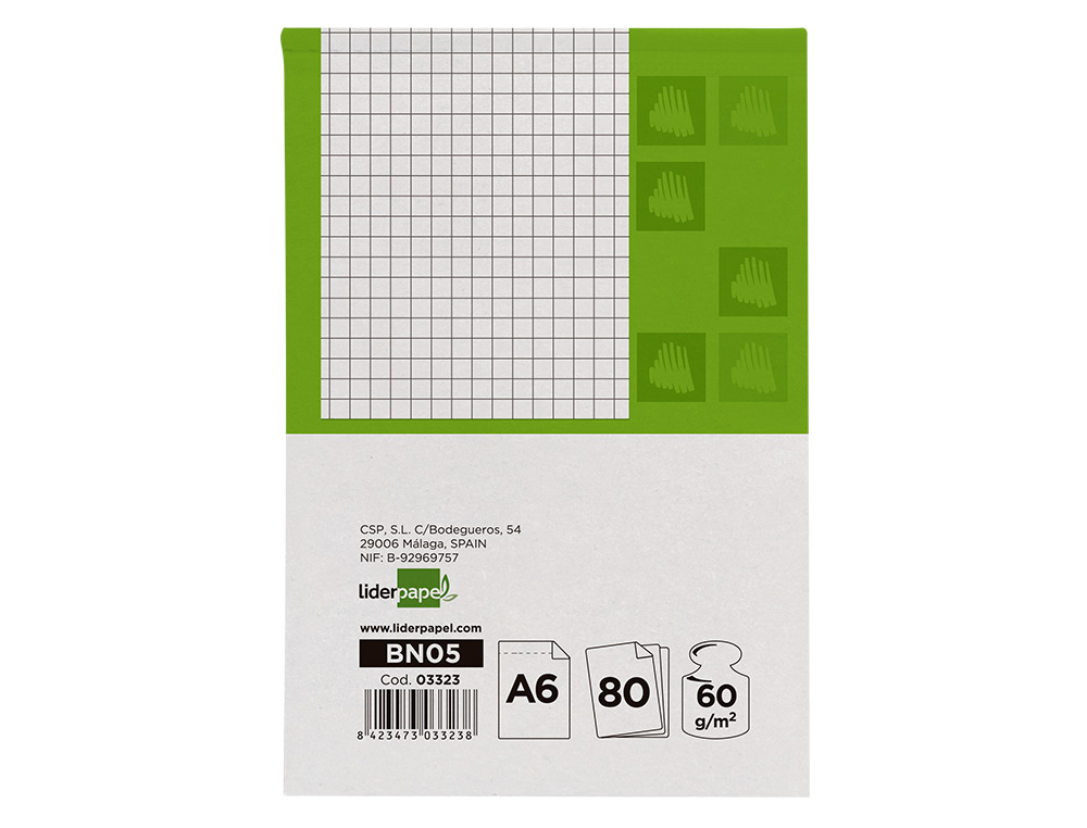 Bloco de apontamentos liderpapel din a6 80 f quadriculado ( Imagem 3 de 16 ) - Preview