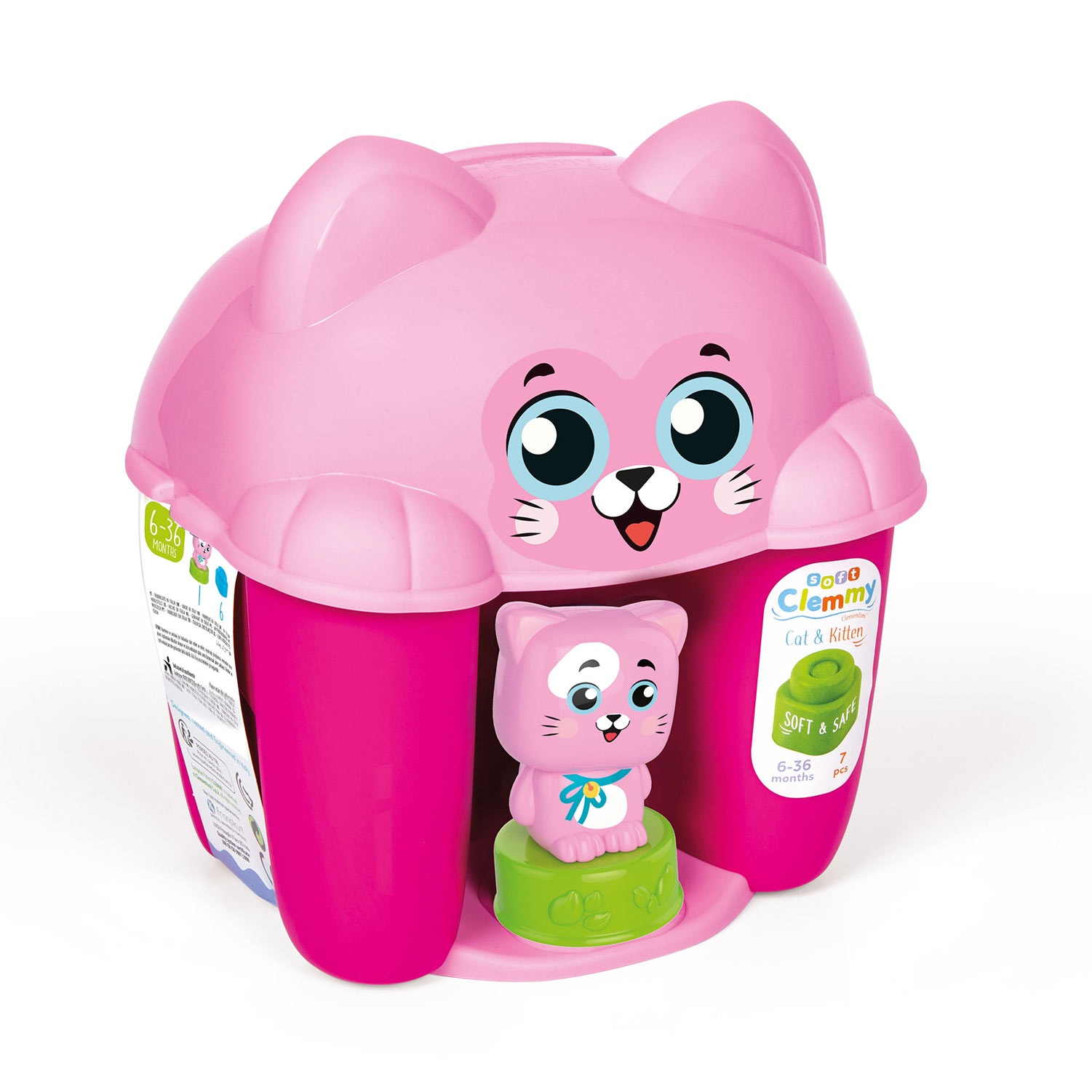 Balde Gatinho C/7 Blocos De Contrucao Clementoni Soft Clemmy 17768 ( Imagem 2 de 3 ) - Preview
