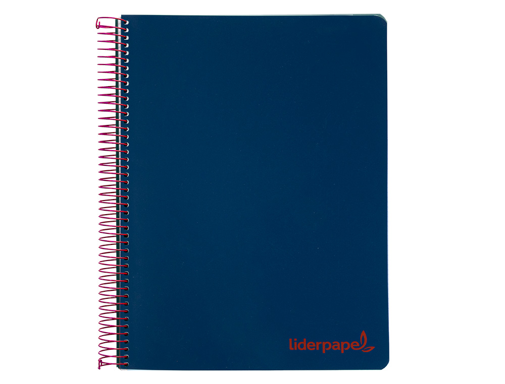 Caderno espiral liderpapel din a4 wonder capa plastico 120 f 90 gr quadricula 5 mm 5 bandas de cores 4 furos azul marinh ( Imagem 3 de 16 ) - Preview