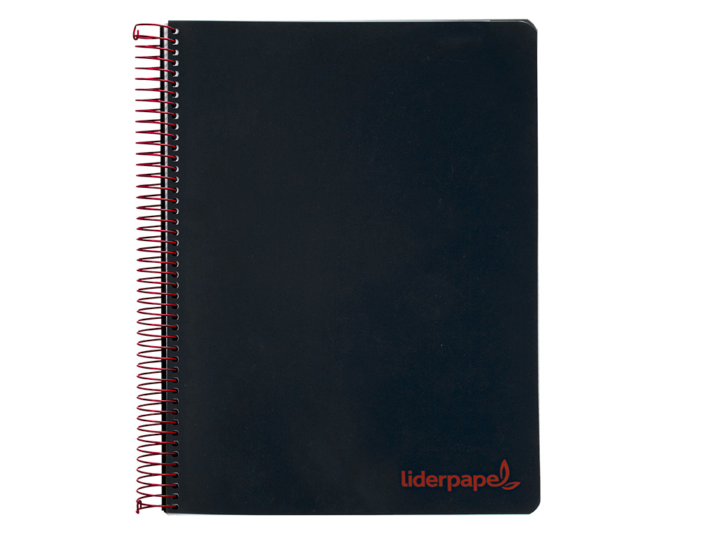 Caderno espiral liderpapel din a4 wonder capa plastico 120 f 90 gr quadricula 5 mm 5 bandas de cores 4 furos preto ( Imagem 3 de 16 ) - Preview