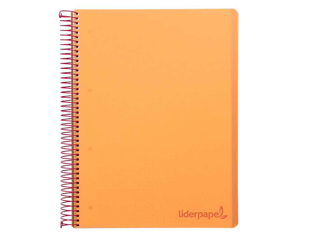 Caderno espiral liderpapel din a4 wonder capa plastico 120 f 90 gr quadricula 5 mm 5 bandas de cores 4 furos laranja ( Imagem 4 de 23 ) - Preview