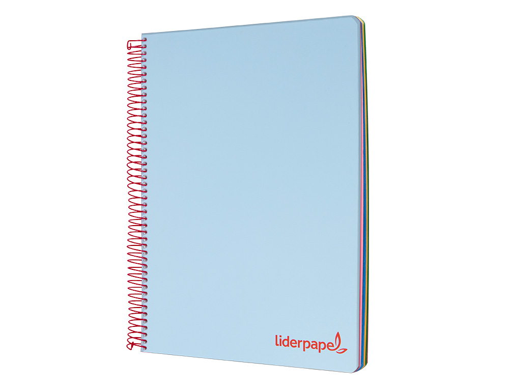 Caderno espiral liderpapel din a4 wonder capa plastico 120 f 90 gr quadricula 5 mm 5 bandas de cores 4 furos azul ( Imagem 4 de 16 ) - Preview