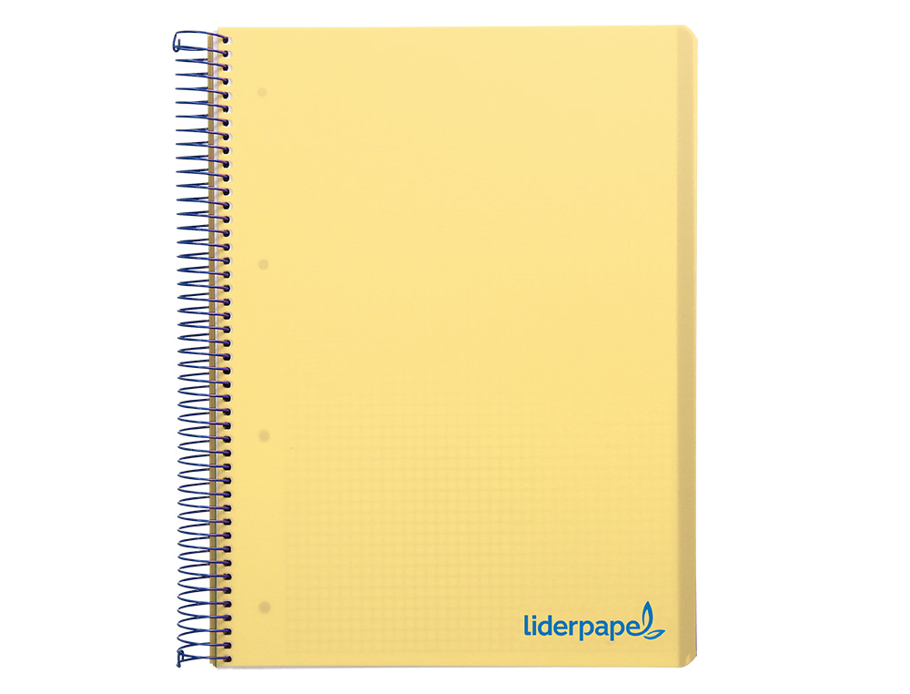 Caderno espiral liderpapel din a4 wonder capa plastico 120 f 90 gr quadricula 5 mm 5 bandas de cores 4 furos amarelo ( Imagem 3 de 16 ) - Preview