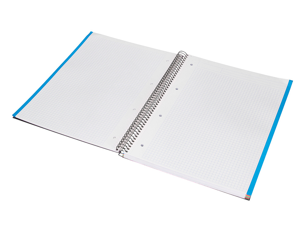 Caderno espiral liderpapel din a4 jolly capa forrada 140 f 75 gr quadricula 5mm 5 bandas de cores 4 furos cor preto ( Imagem 5 de 19 ) - Preview