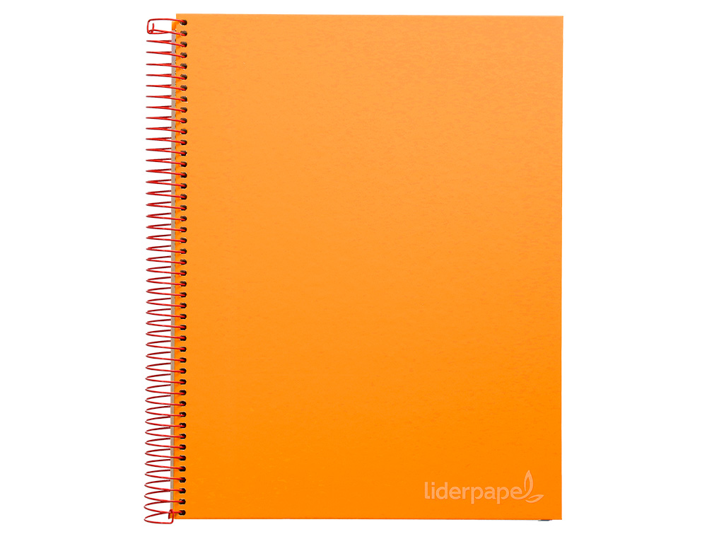 Caderno espiral liderpapel din a4 jolly capa forrada 140 f 75 gr quadricula 5mm 5 bandas de cores 4 furos cor laranja ( Imagem 3 de 15 ) - Preview