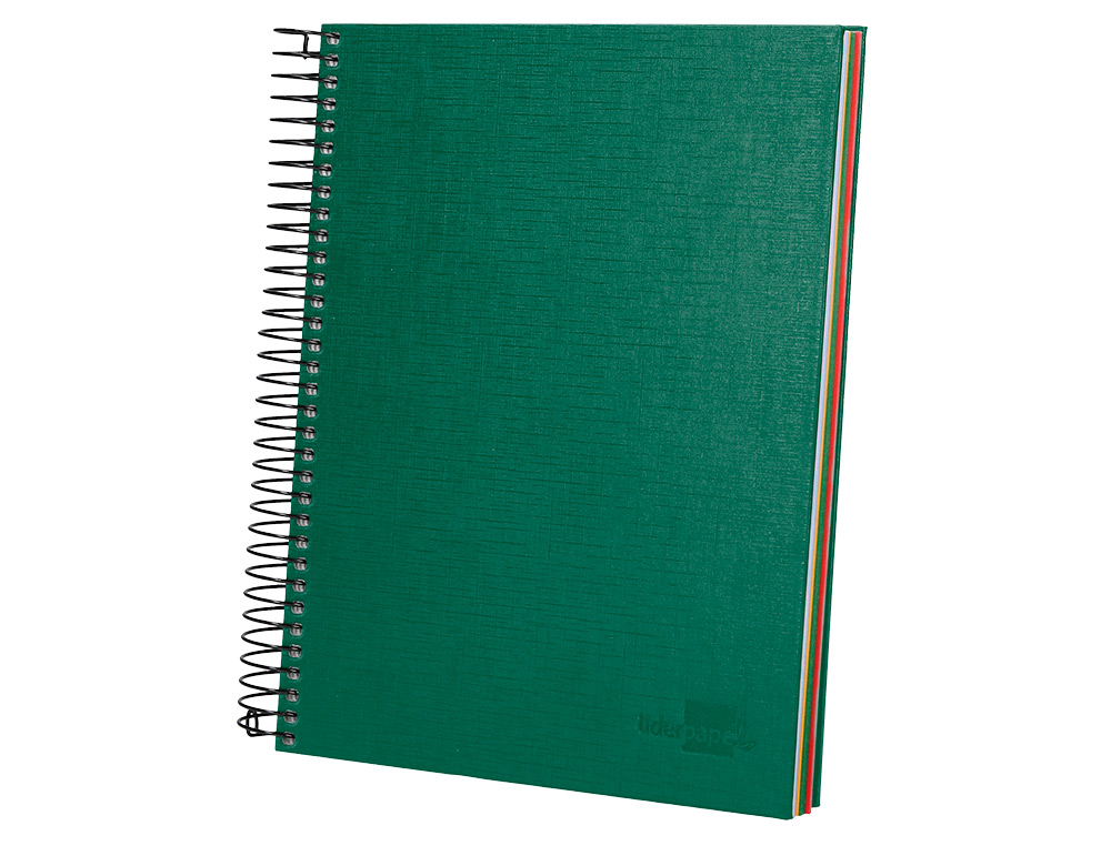 Spiral notebook, Liderpapel Paper Coat, 160 sheets, A5 grid, green. ( Imagem 5 de 10 ) - Preview