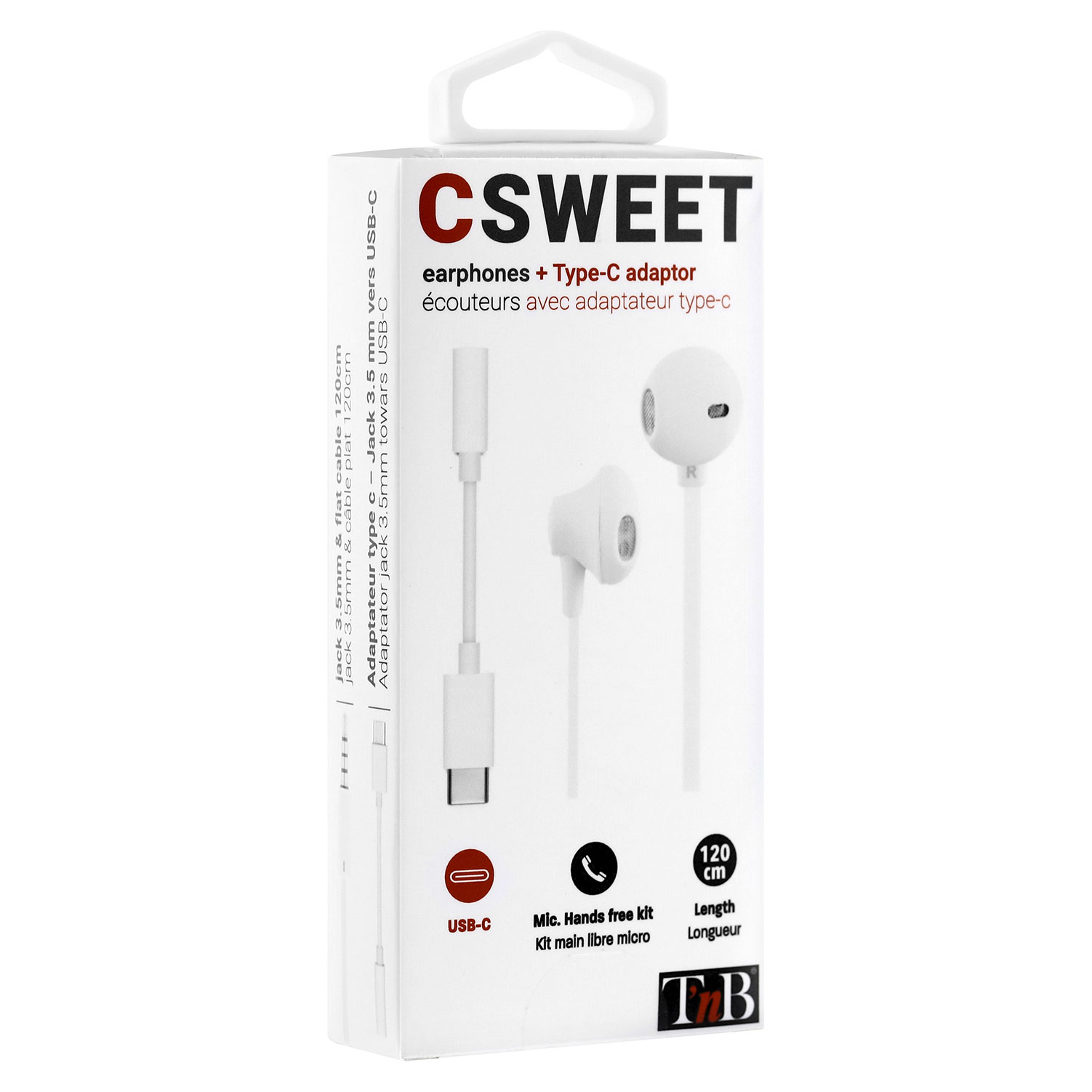 Auriculares C/Fio Tnb Sweet C/Micro Branco Essweetc ( Imagem 2 de 2 ) - Preview