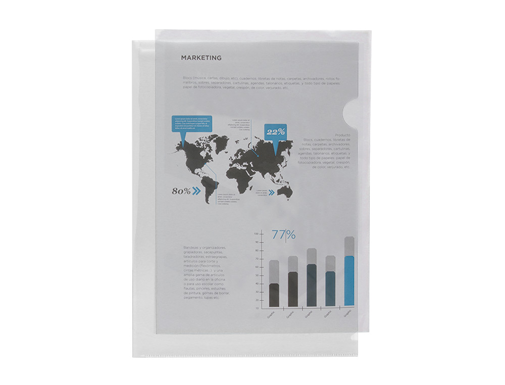 Bolsa dossier liderpapel com separador polipropileno din a4 incolor 20 folhas ( Imagem 5 de 5 ) - Preview