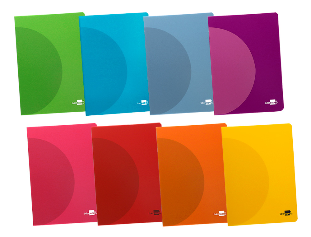 Caderno agrafado liderpapel 360 capa de plastico din a5 48 f 90 gr pautado com dupla margem cores sortidas (8 unidades) ( Imagem 3 de 21 ) - Preview
