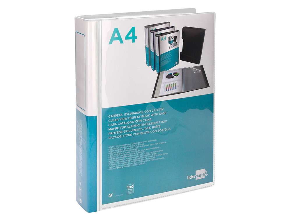 Capa catalogo liderpapel 100 bolsas din a4 transparente com caixa ( Imagem 5 de 15 ) - Preview