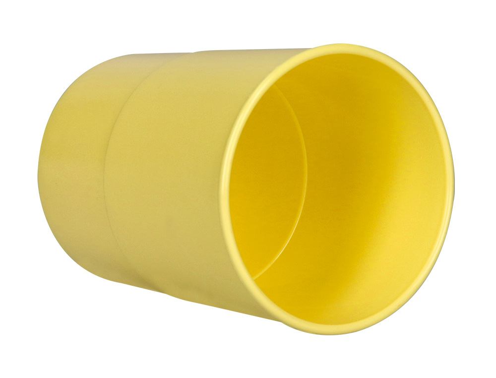 Porta lapis q-connect plastico diametro 75 mm altura 100 mm amarelo pastel ( Imagem 4 de 7 ) - Preview