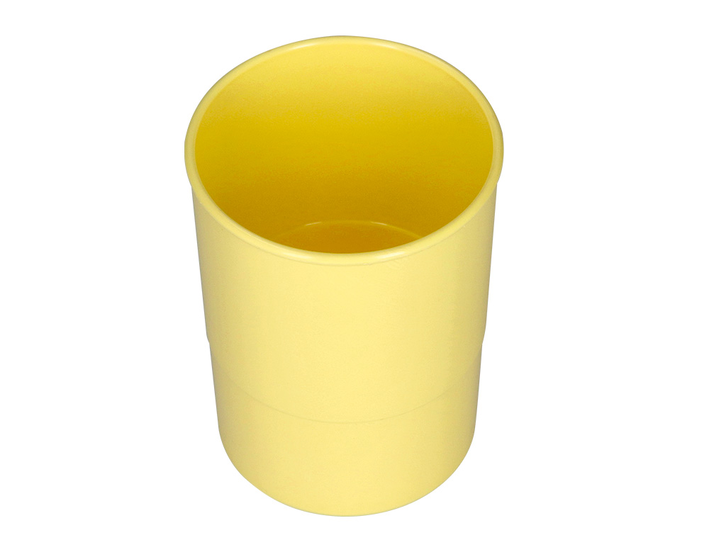 Porta lapis q-connect plastico diametro 75 mm altura 100 mm amarelo pastel ( Imagem 5 de 7 ) - Preview