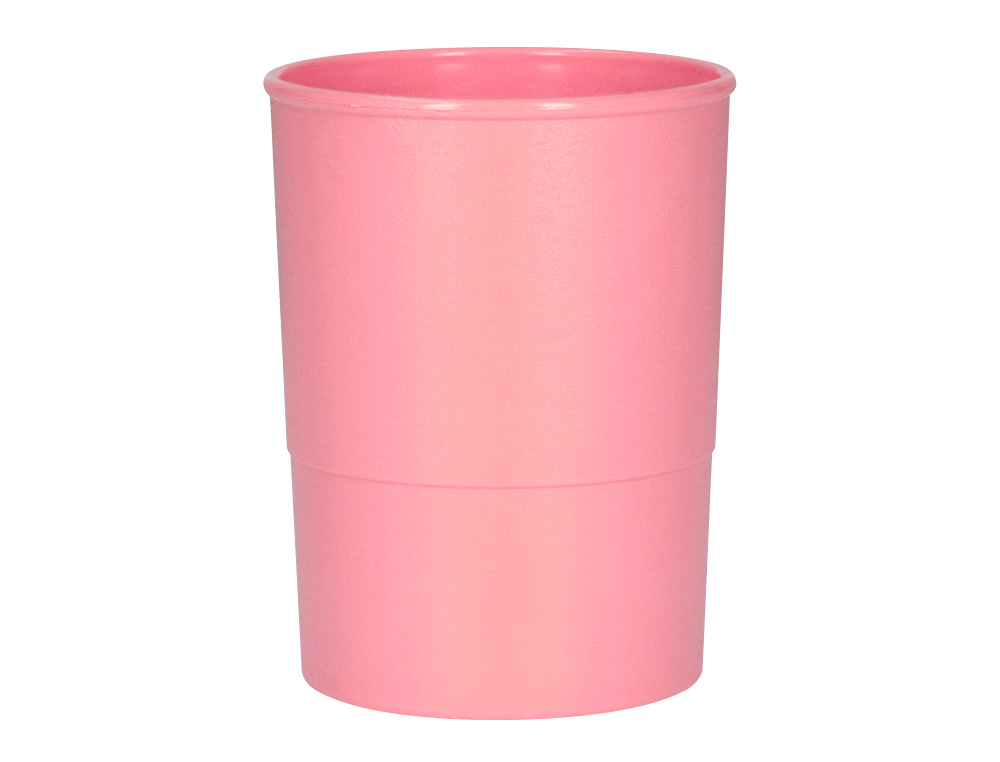 Porta lapis q-connect plastico diametro 75 mm altura 100 mm rosa pastel ( Imagem 2 de 7 ) - Preview