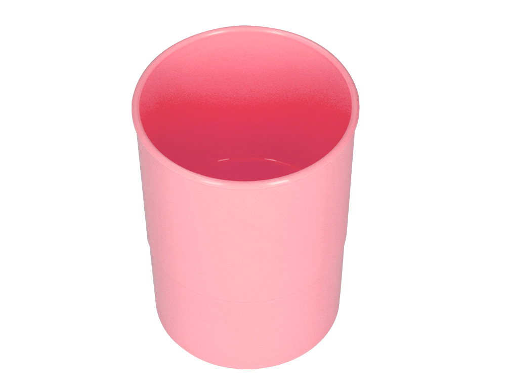 Porta lapis q-connect plastico diametro 75 mm altura 100 mm rosa pastel ( Imagem 5 de 7 ) - Preview
