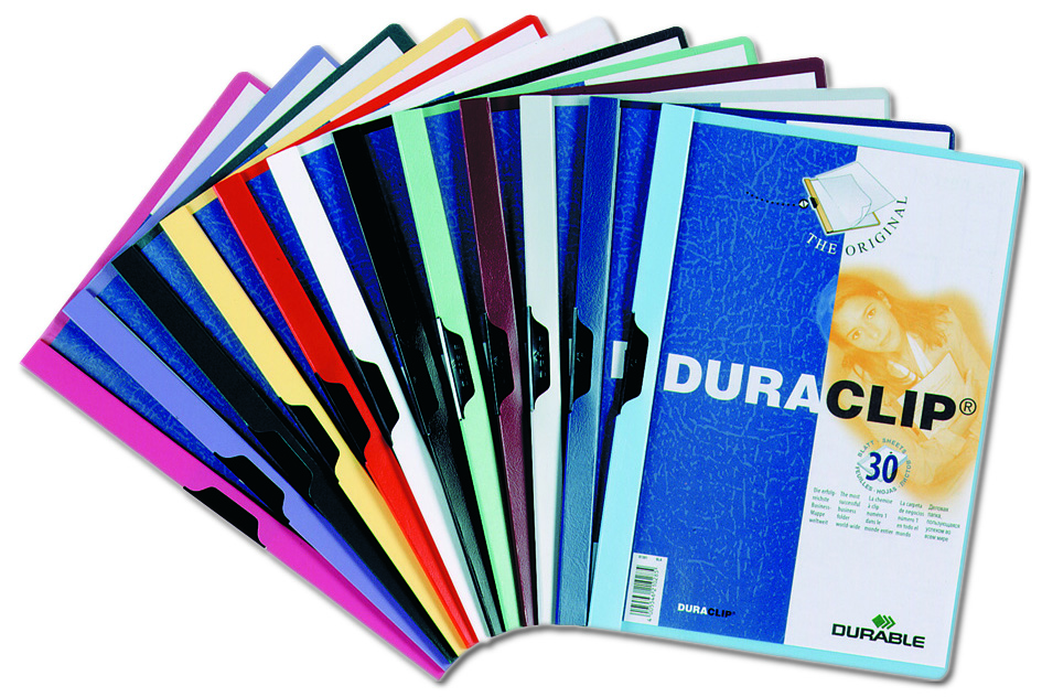 Bolsa dossier durable com clip lateral din a4 azul 30 folhas escuro ( Imagem 2 de 5 ) - Preview