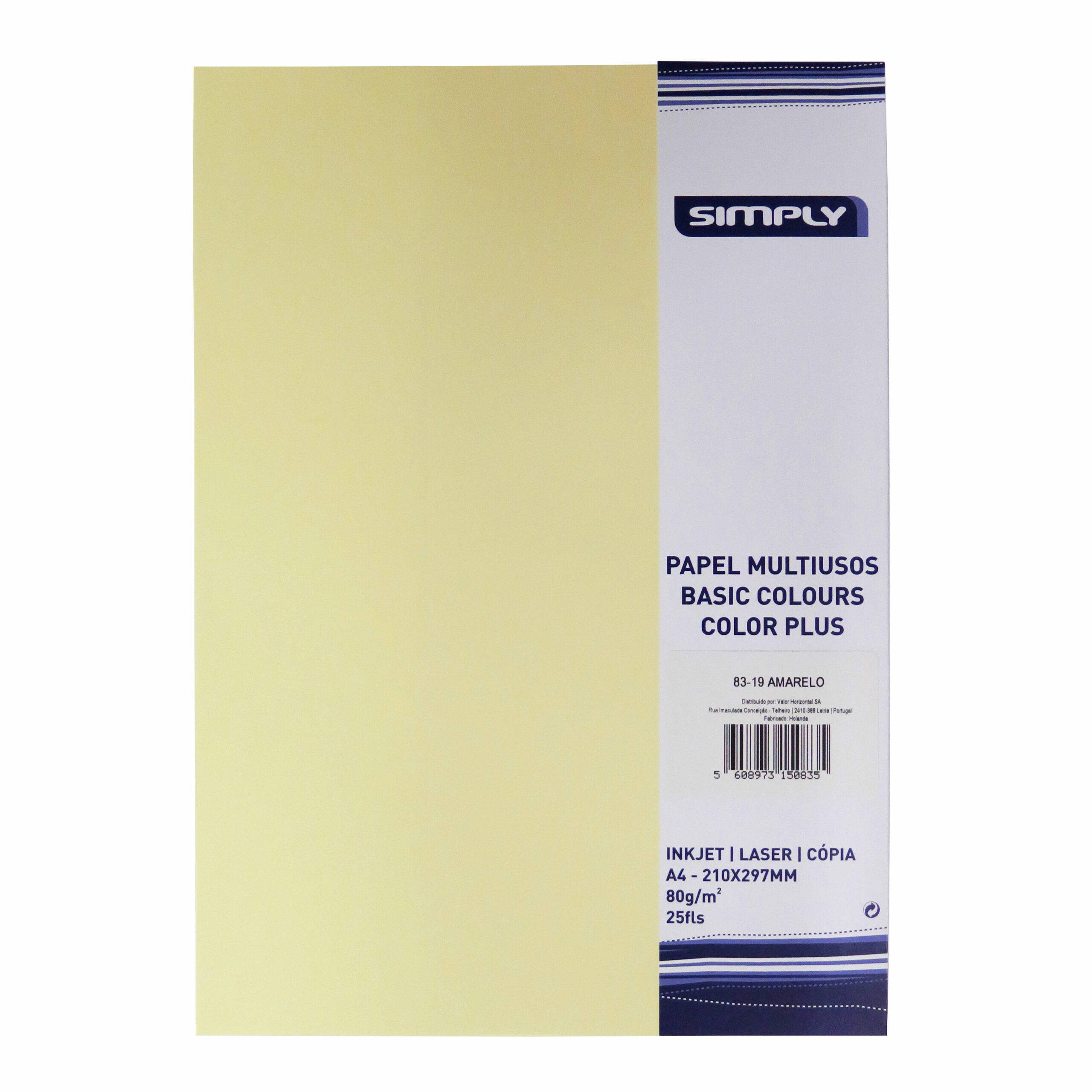 Papel Fotocopia Colorido A4 80G Simply Color Plus Amarelo 25Fl 83-19 ( Imagem 2 de 2 ) - Preview