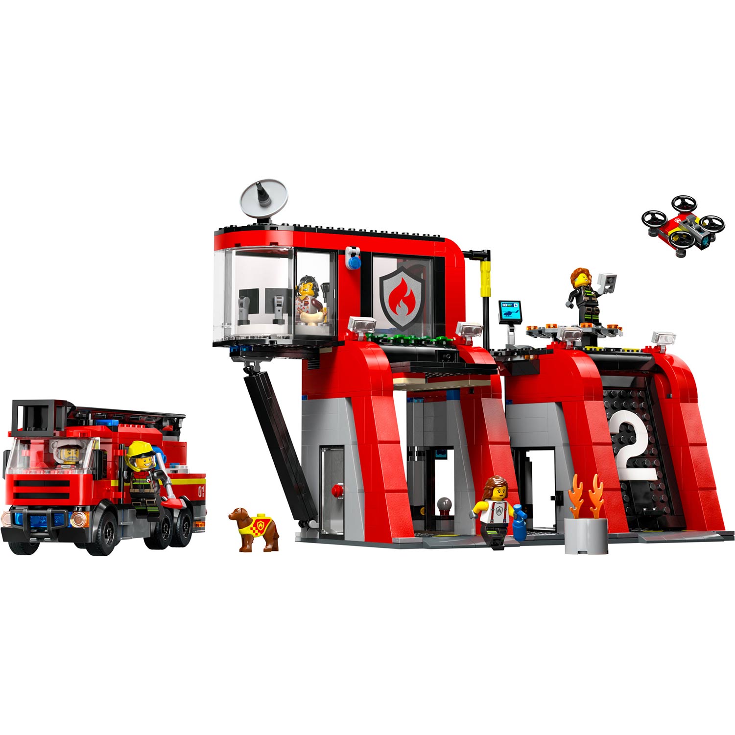 Lego City Quartel Dos Bombeiros Com Camiao Dos Bombeiros 60414 ( Imagem 2 de 3 ) - Preview