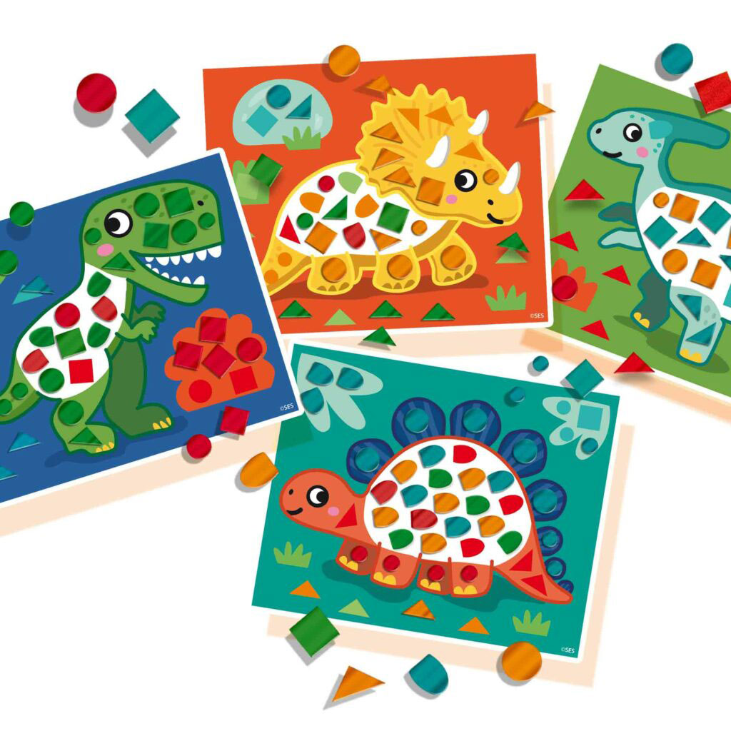 Eu Aprendo A Fazer Dinossauros - Mosaicos Autocolantes Ses Hobby 14830 ( Imagem 3 de 3 ) - Preview