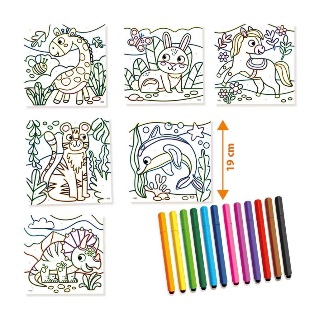 Pintar Por Numeros Com Canetas De Feltro Triangulares Ses Hobby 14690 ( Imagem 2 de 3 ) - Preview
