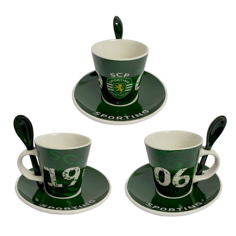 Conjunto De Cafe (Chavena+Pires+Colher) Sporting 1906 Sp1056 ( Imagem 2 de 2 ) - Preview