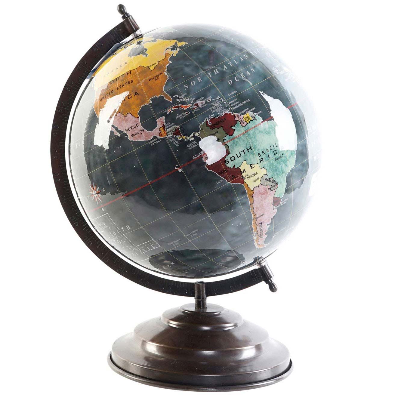 Globo Terrestre 25Cm Cinza Item Dh-156934 ( Imagem 3 de 4 ) - Preview