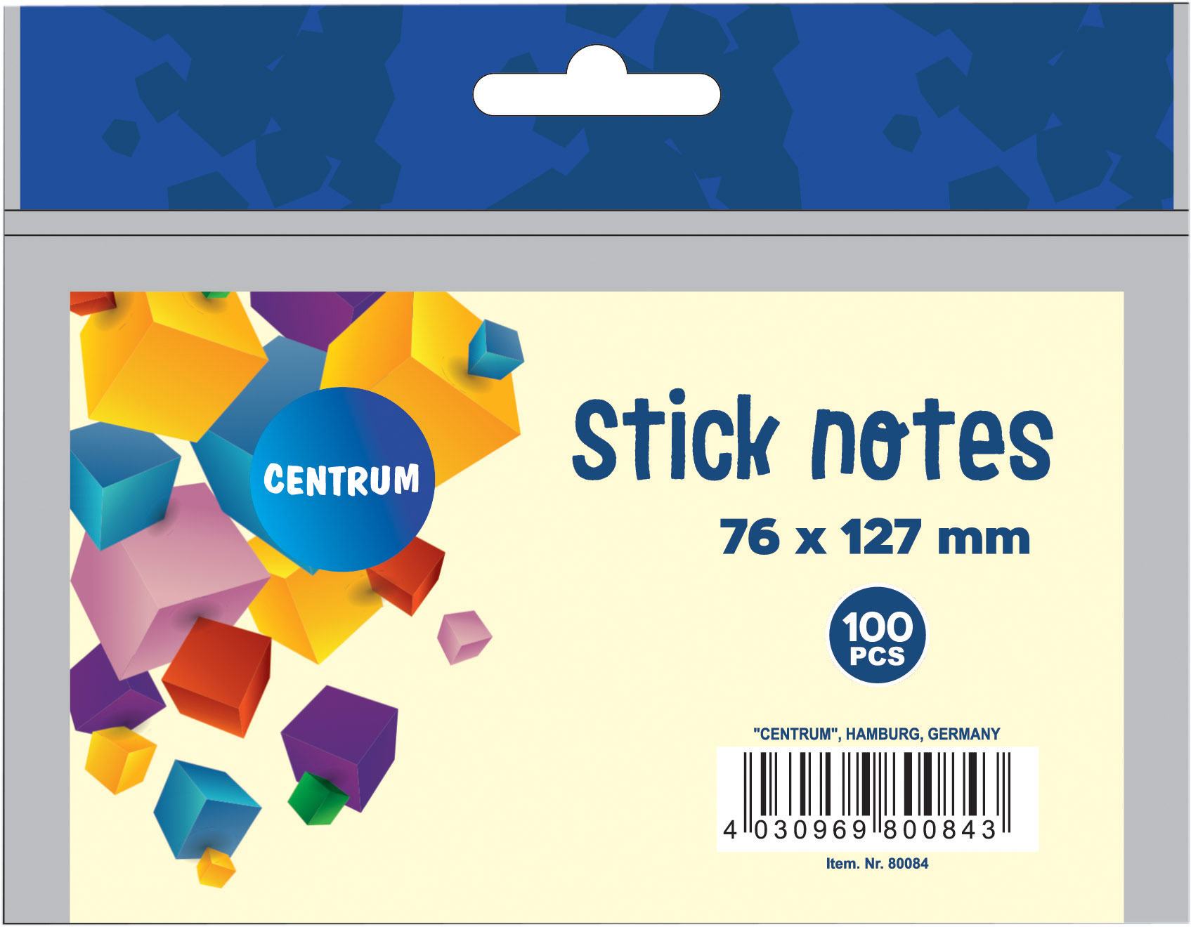 Bloco De Notas Aderentes Centrum 76X127Mm Amarelo Pastel 100Fl 80084 Blister ( Imagem 2 de 2 ) - Preview