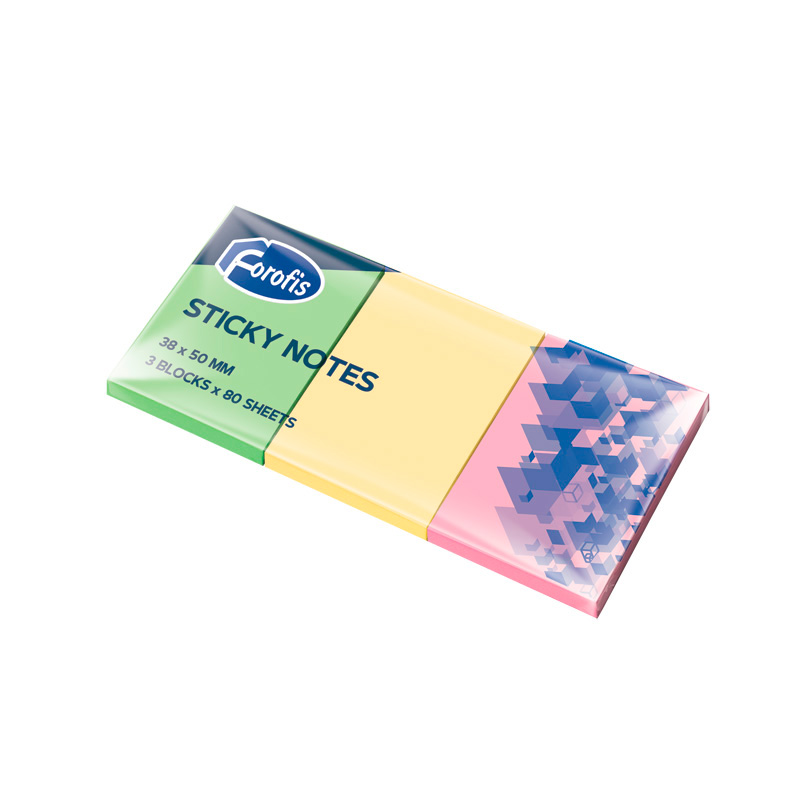 Bloco De Notas Aderentes Forofis 38X50Mm Neon Sortido 80Fl 91023 C/3 ( Imagem 2 de 2 ) - Preview