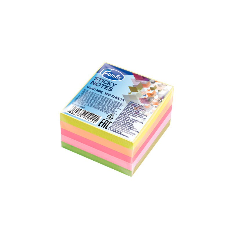 Bloco De Notas Aderentes Forofis 51X51Mm 5 Cores Neon 300Fl 91022 ( Imagem 2 de 2 ) - Preview