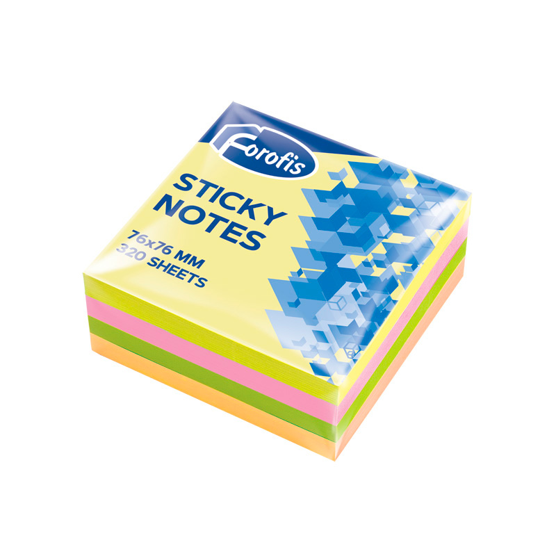 Bloco De Notas Aderentes Forofis 76X76Mm Neon Sortido 320Fl 91028 ( Imagem 2 de 2 ) - Preview