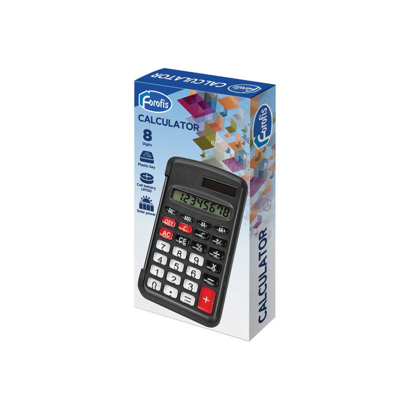 Calculadora De Bolso Forofis C/Tampa Preto 8 Dígitos 91595 ( Imagem 2 de 4 ) - Preview