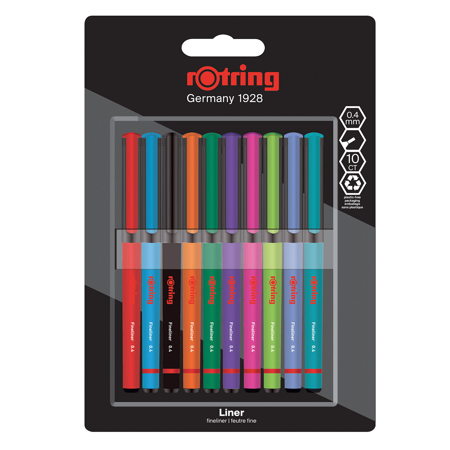 Fineliner Rotring Fineliner 0,4Mm 10 Cores Blister 2166220 ( Imagem 3 de 4 ) - Preview