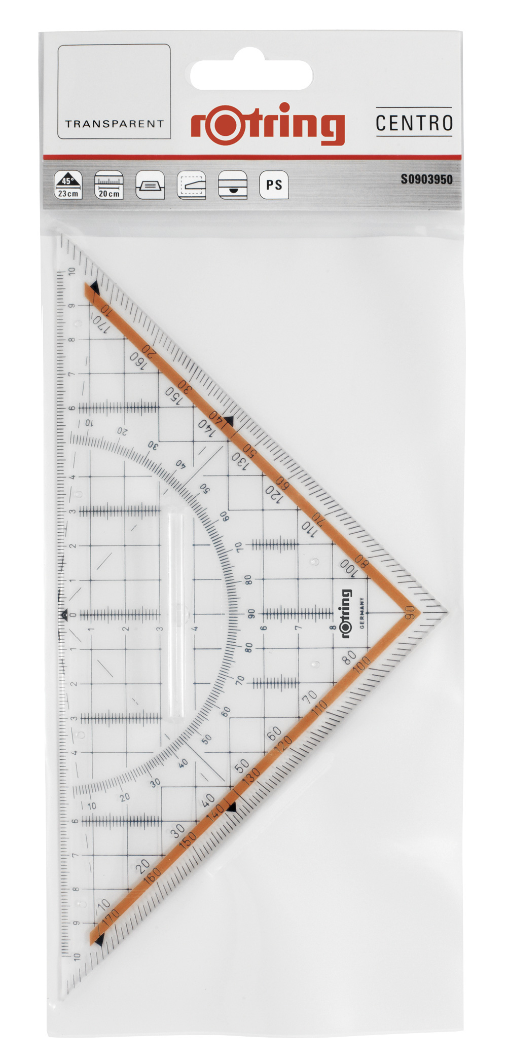 Esquadro Geométrico Rotring Centro 23cm S0903950 ( Imagem 2 de 2 ) - Preview