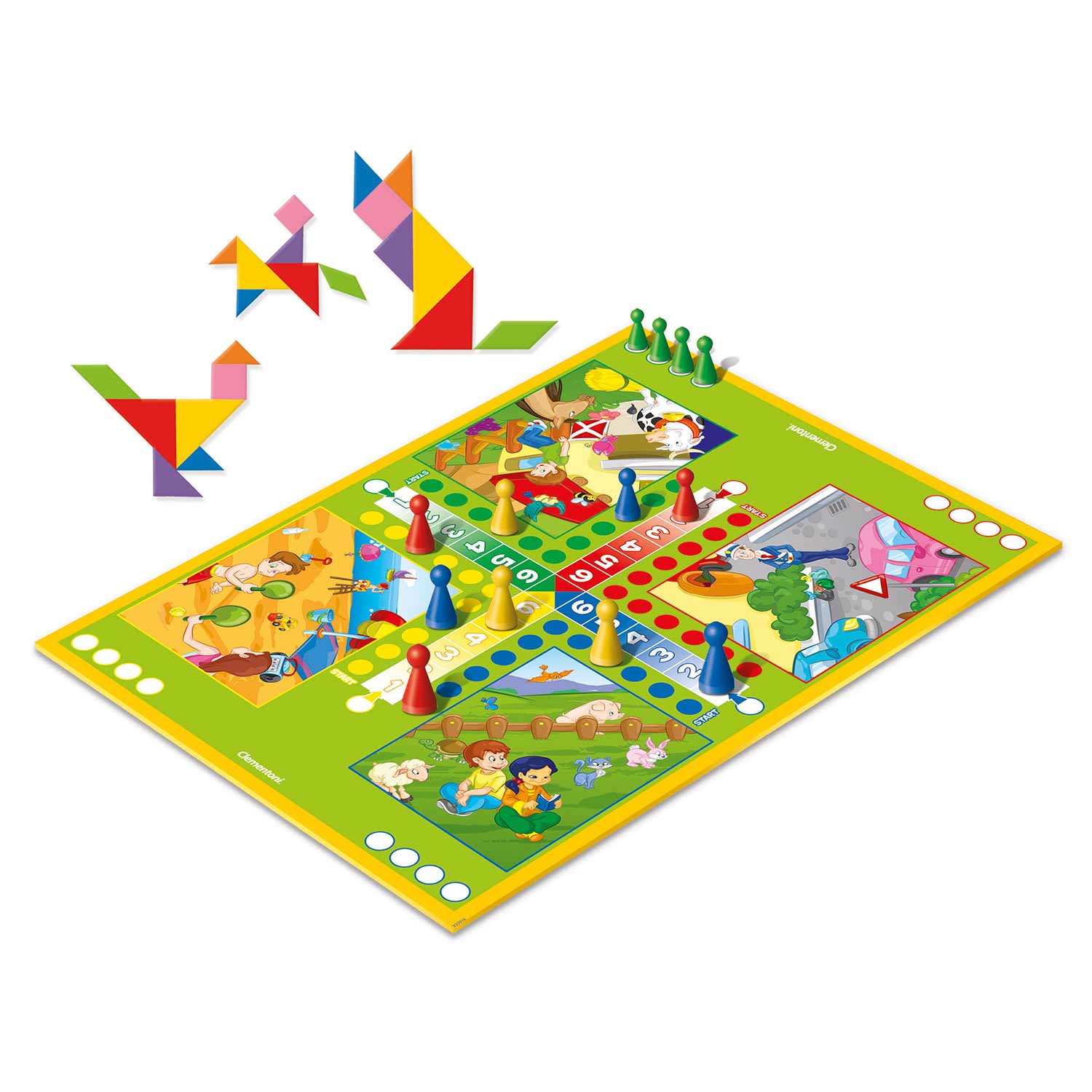 Ludo + Tangram 2 Em 1 Clementoni 67373 ( Imagem 2 de 3 ) - Preview