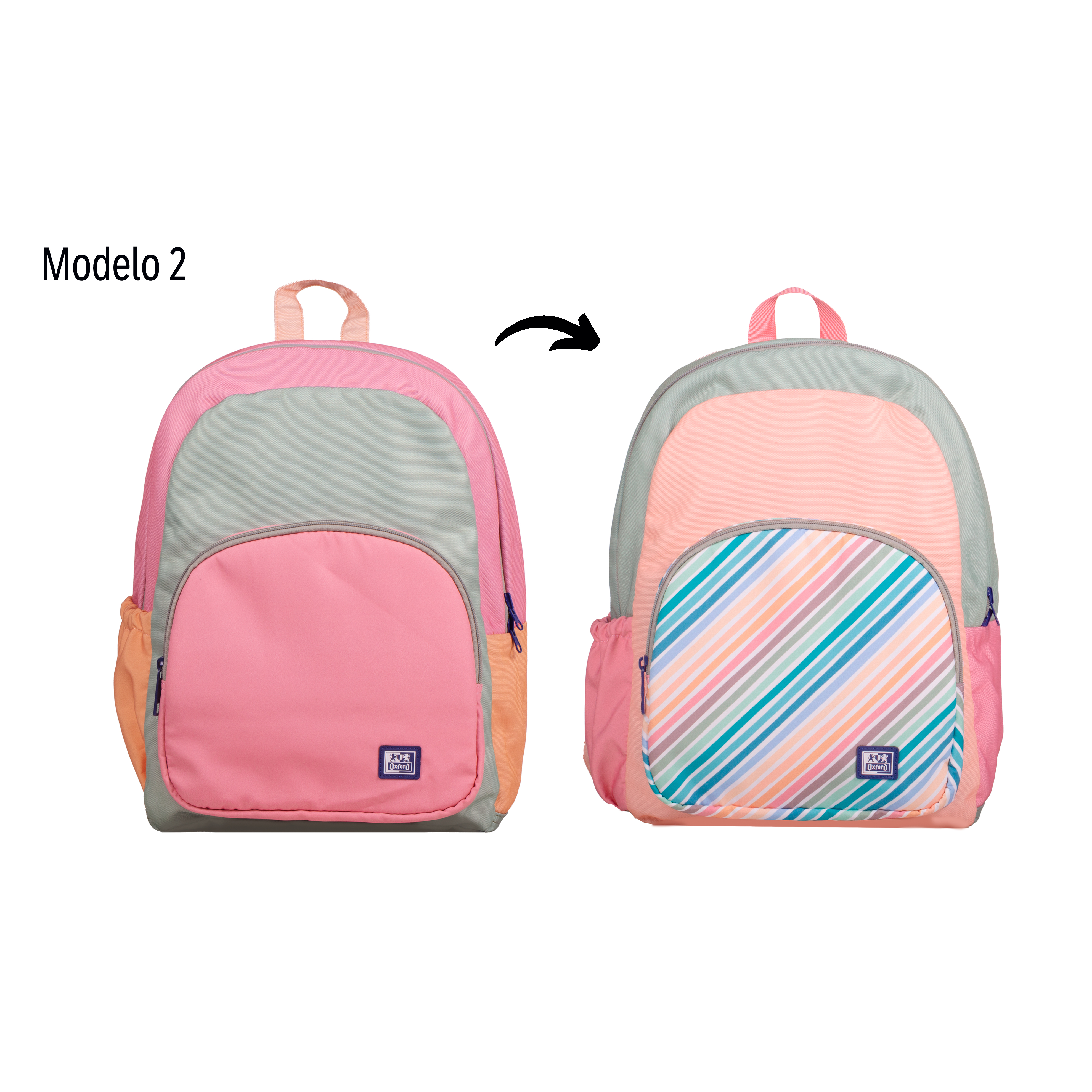 Mochila Oxford Color Block Reversivel 38,5X30X13Cm Sortido 400182982 ( Imagem 3 de 4 ) - Preview