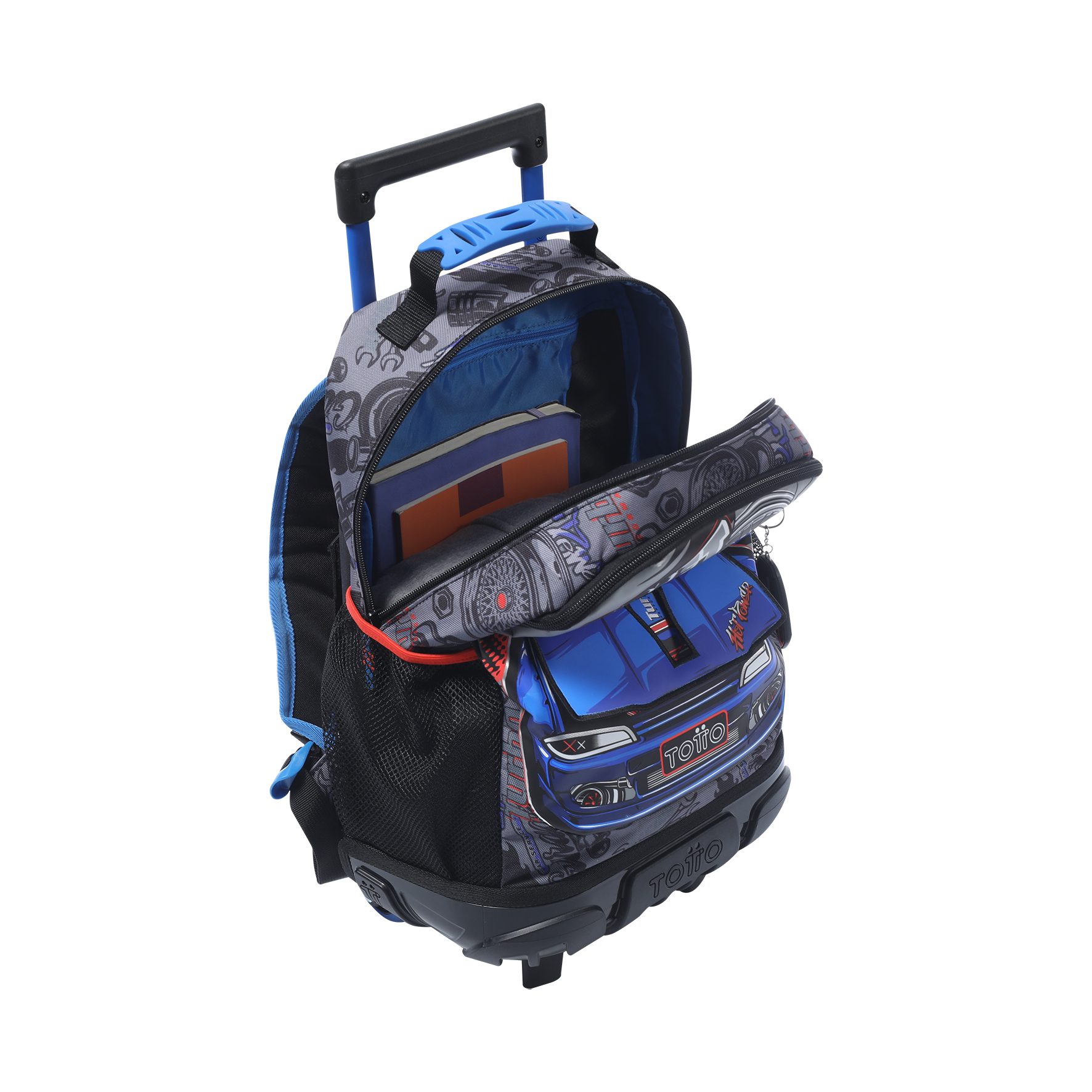 Trolley escolar Totto tamanho m modelo racing para 6 a 7 anos ( Imagem 3 de 4 ) - Preview