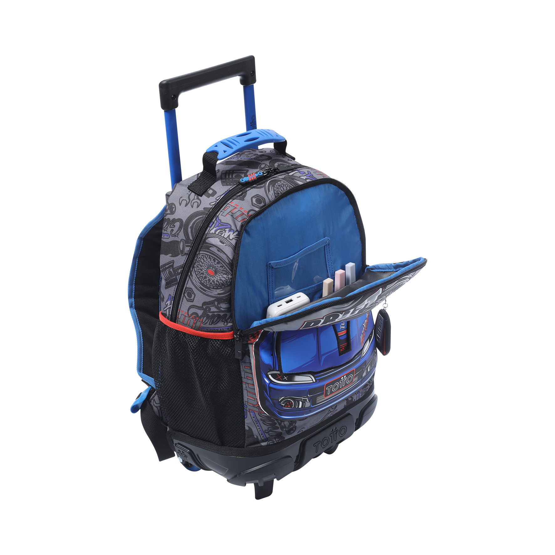 Trolley escolar Totto tamanho m modelo racing para 6 a 7 anos ( Imagem 4 de 4 ) - Preview