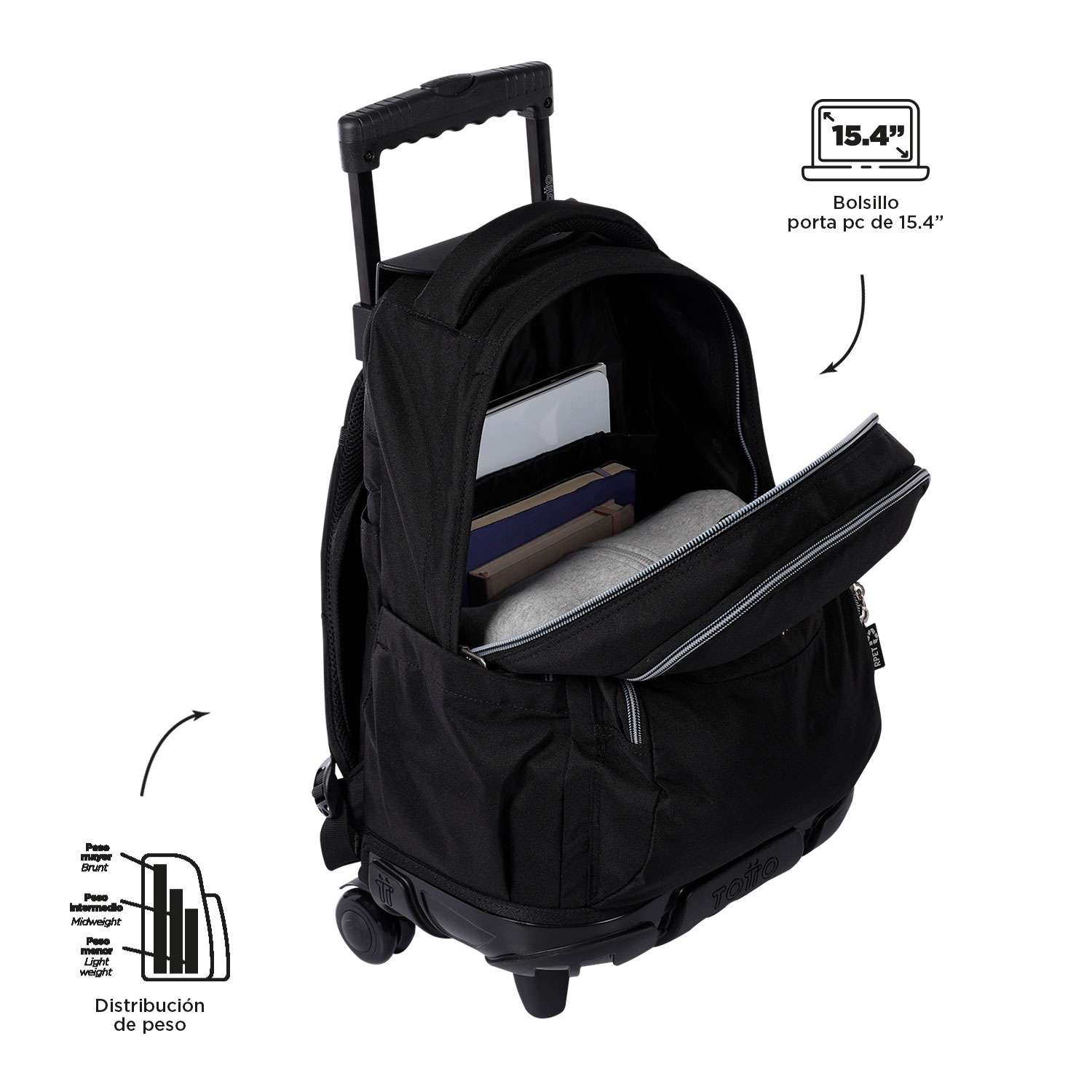 Trolley escolar Totto tamanho l modelo renglon para 8 a 12 anos ( Imagem 2 de 4 ) - Preview