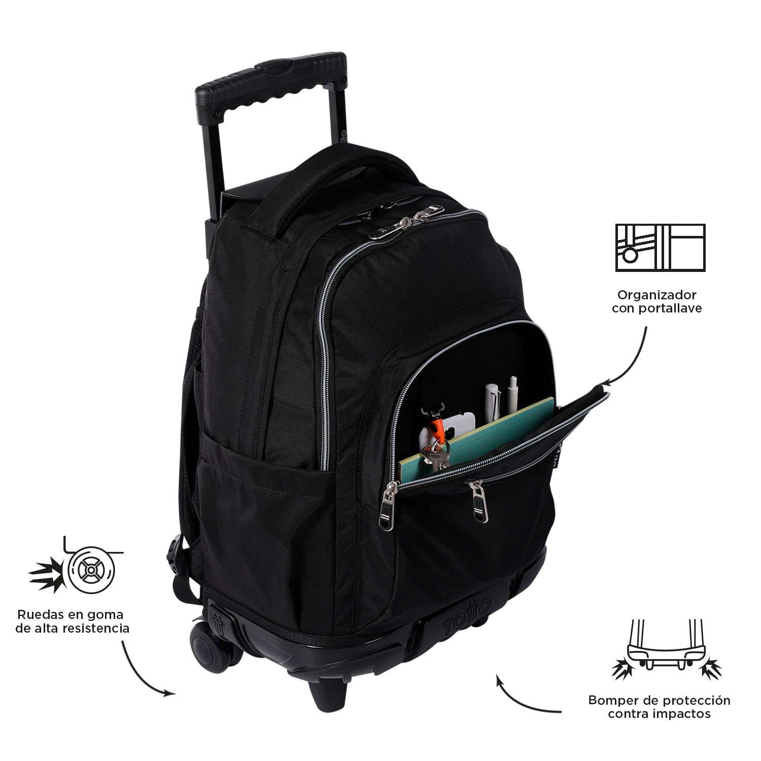 Trolley escolar Totto tamanho l modelo renglon para 8 a 12 anos ( Imagem 3 de 4 ) - Preview