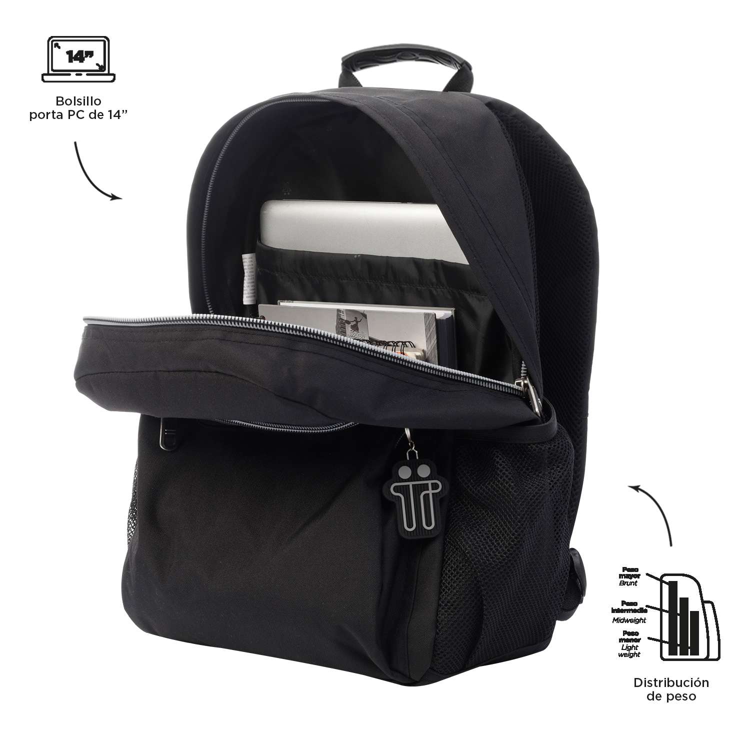 Mochila escolar Totto tamanho l modelo acuarela para 8 a 12 anos ( Imagem 2 de 4 ) - Preview