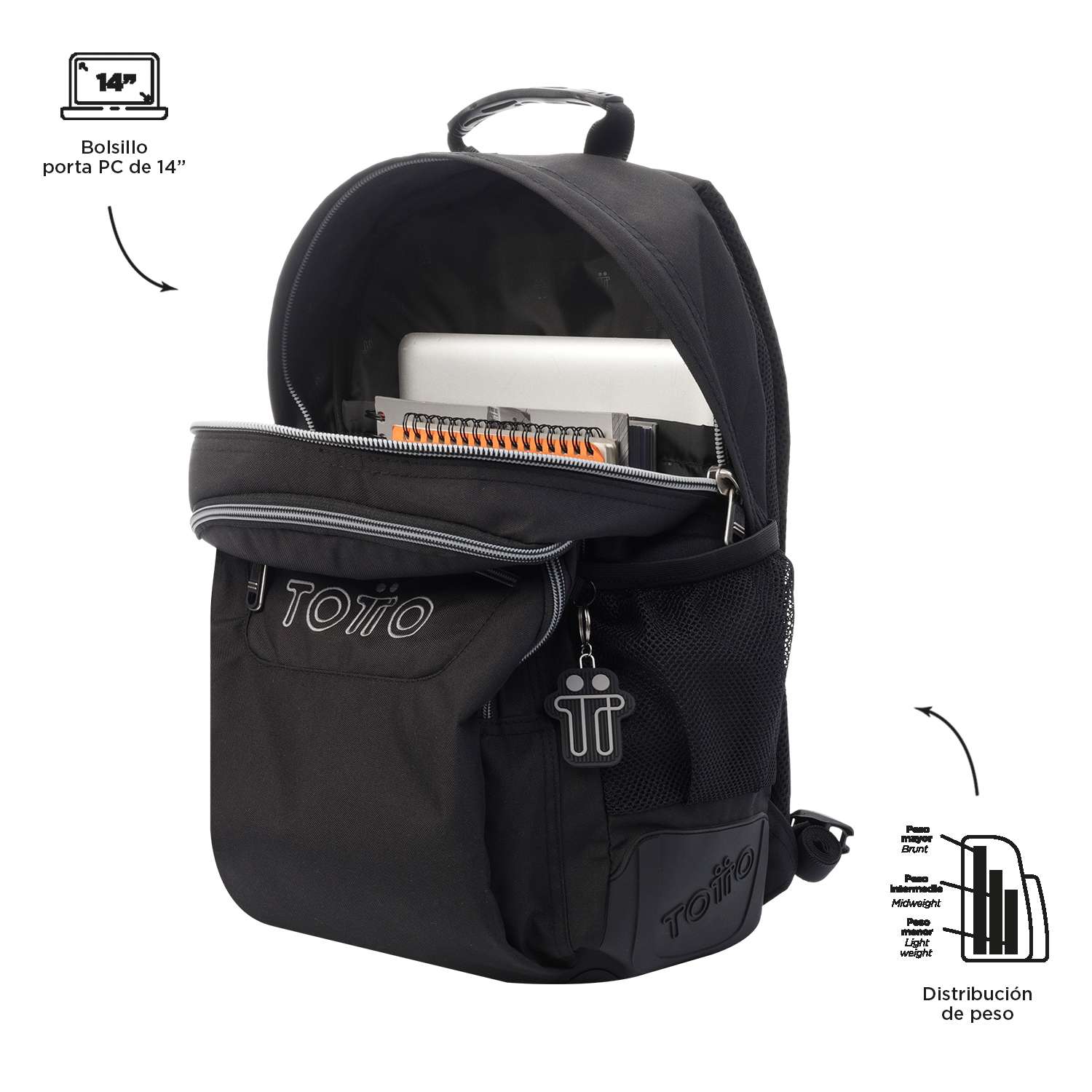 Mochila escolar Totto tamanho l modelo rayol para 8 a 12 anos ( Imagem 2 de 4 ) - Preview