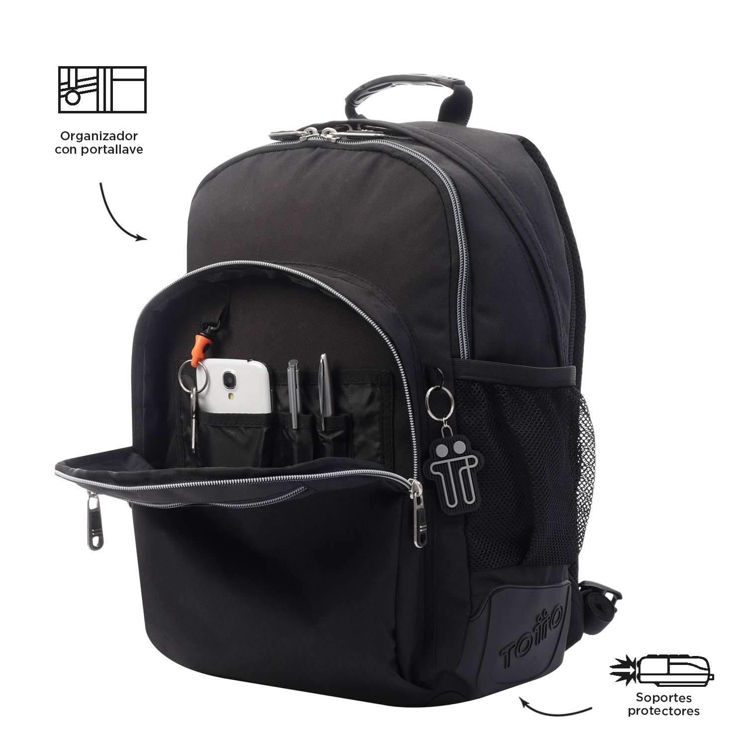 Mochila escolar Totto tamanho l modelo rayol para 8 a 12 anos ( Imagem 3 de 4 ) - Preview