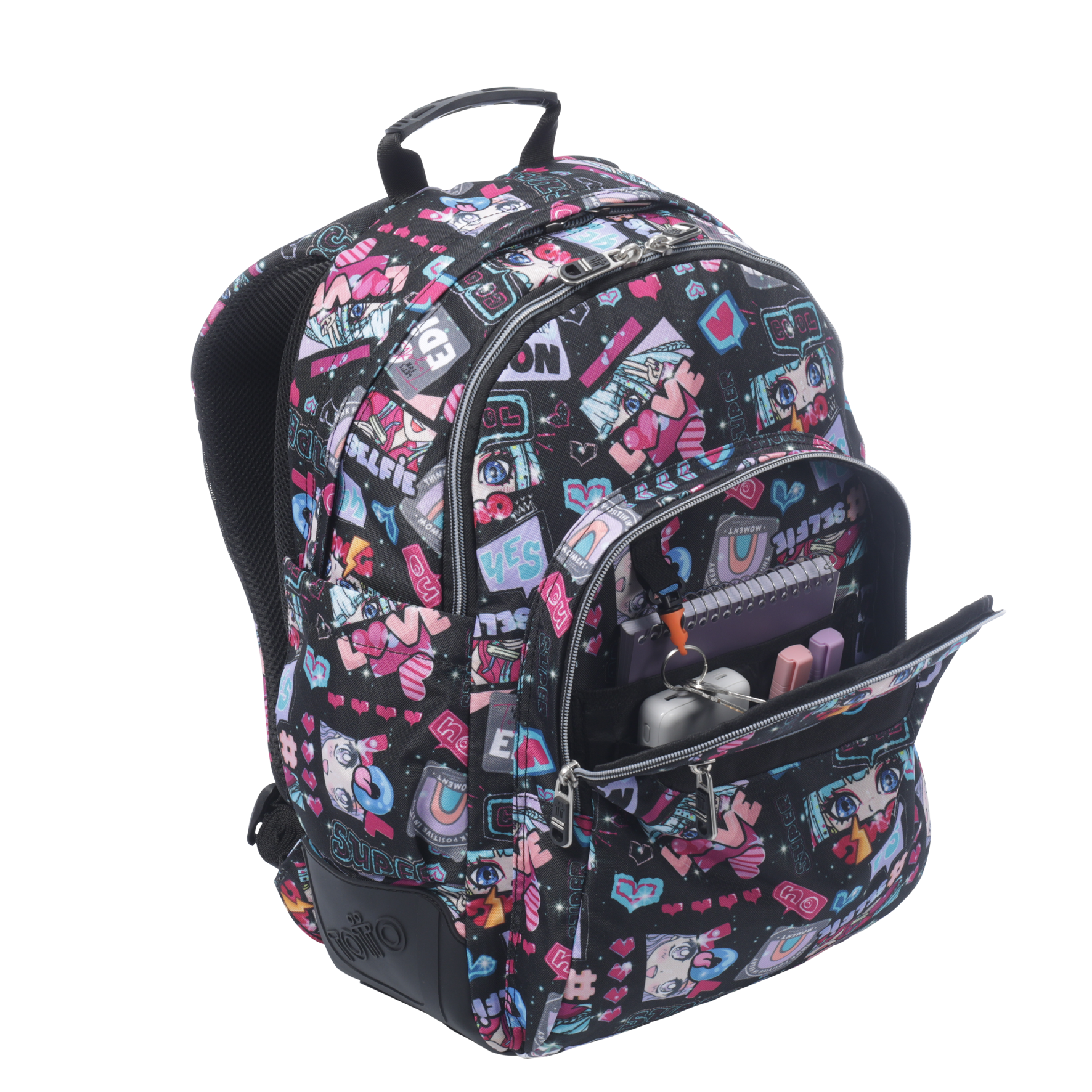 Mochila escolar Totto tamanho l modelo rayol para 8 a 12 anos ( Imagem 3 de 4 ) - Preview