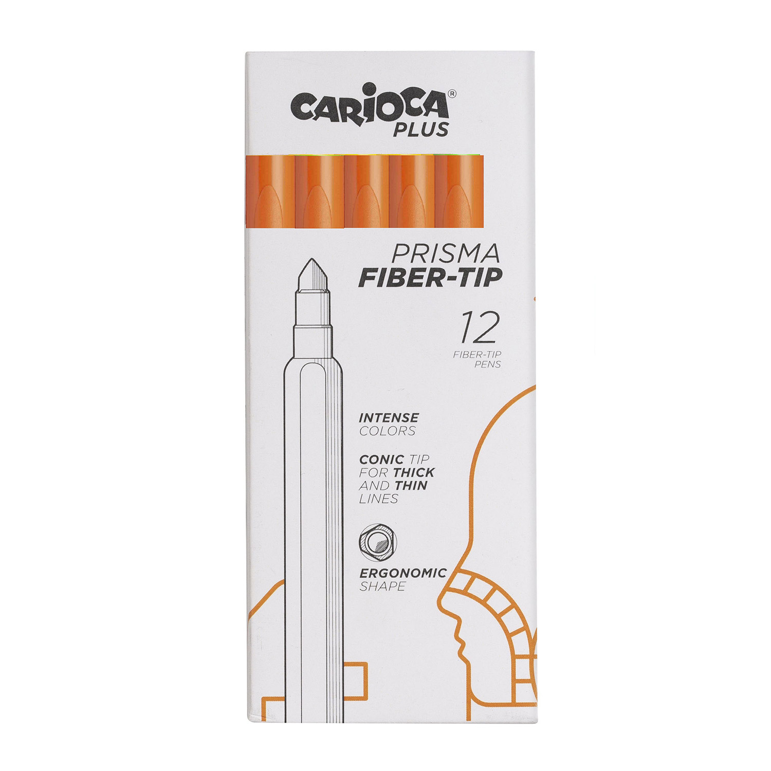 Caneta De Feltro Carioca Plus Laranja 45217/08 ( Imagem 2 de 3 ) - Preview