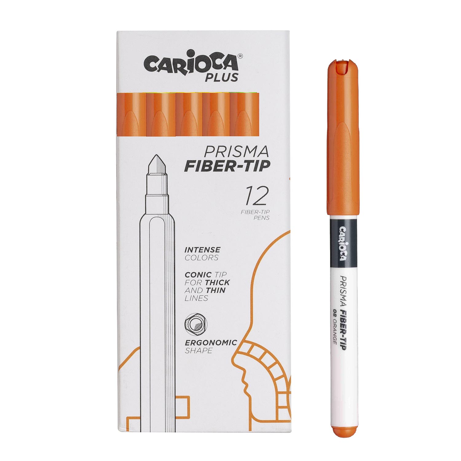 Caneta De Feltro Carioca Plus Laranja 45217/08 ( Imagem 3 de 3 ) - Preview